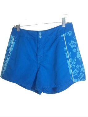 California Cover blue floral swim shorts cover up Wmwomen’s size 10